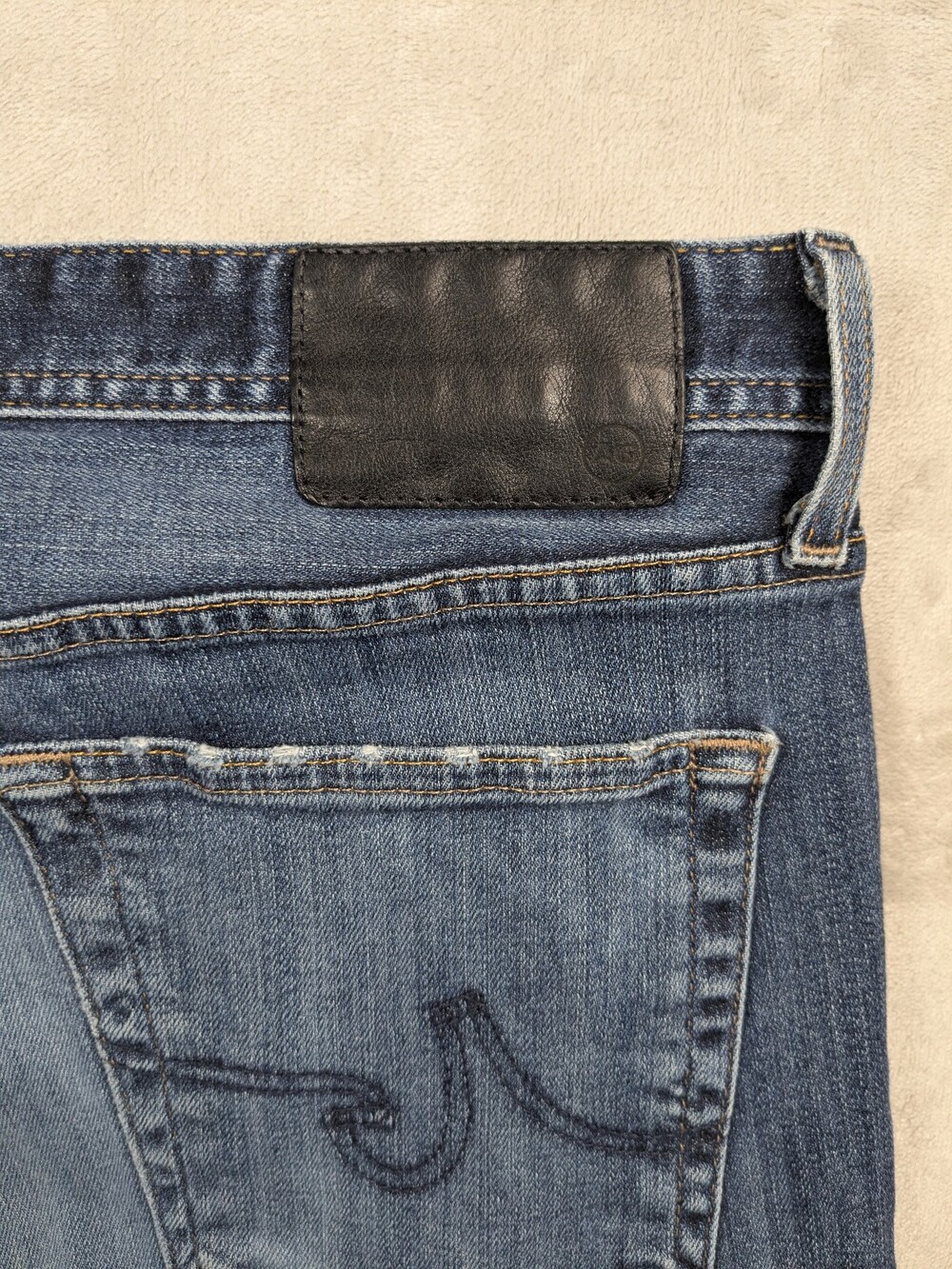 AG Adriano Goldschmied Mens 36 Matchbox Slim Straight Blue Stretch Jeans - Picture 2 of 16